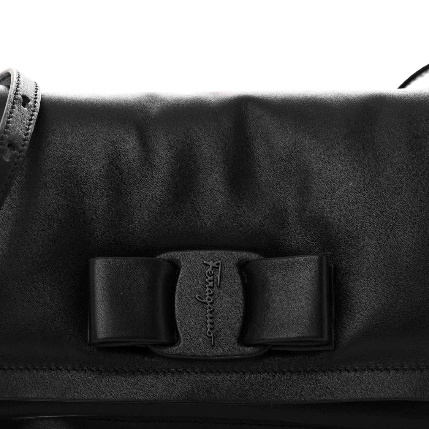 Calfskin Mini Viva Bow Shoulder Bag Black