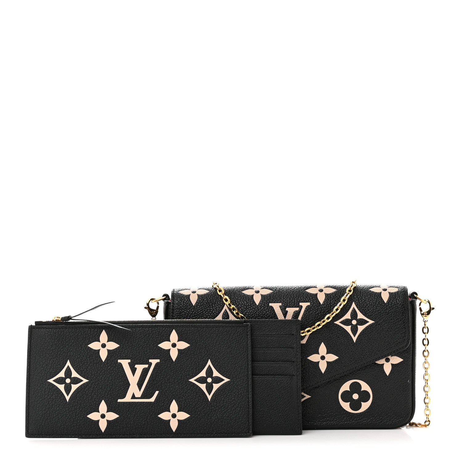 Louis Vuitton Empreinte Monogram Giant Felicie Pochette Black Beige 1 of 13