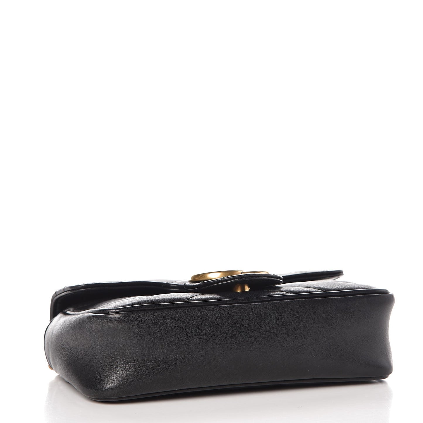 Calfskin Matelasse Super Mini GG Marmont Shoulder Bag Black