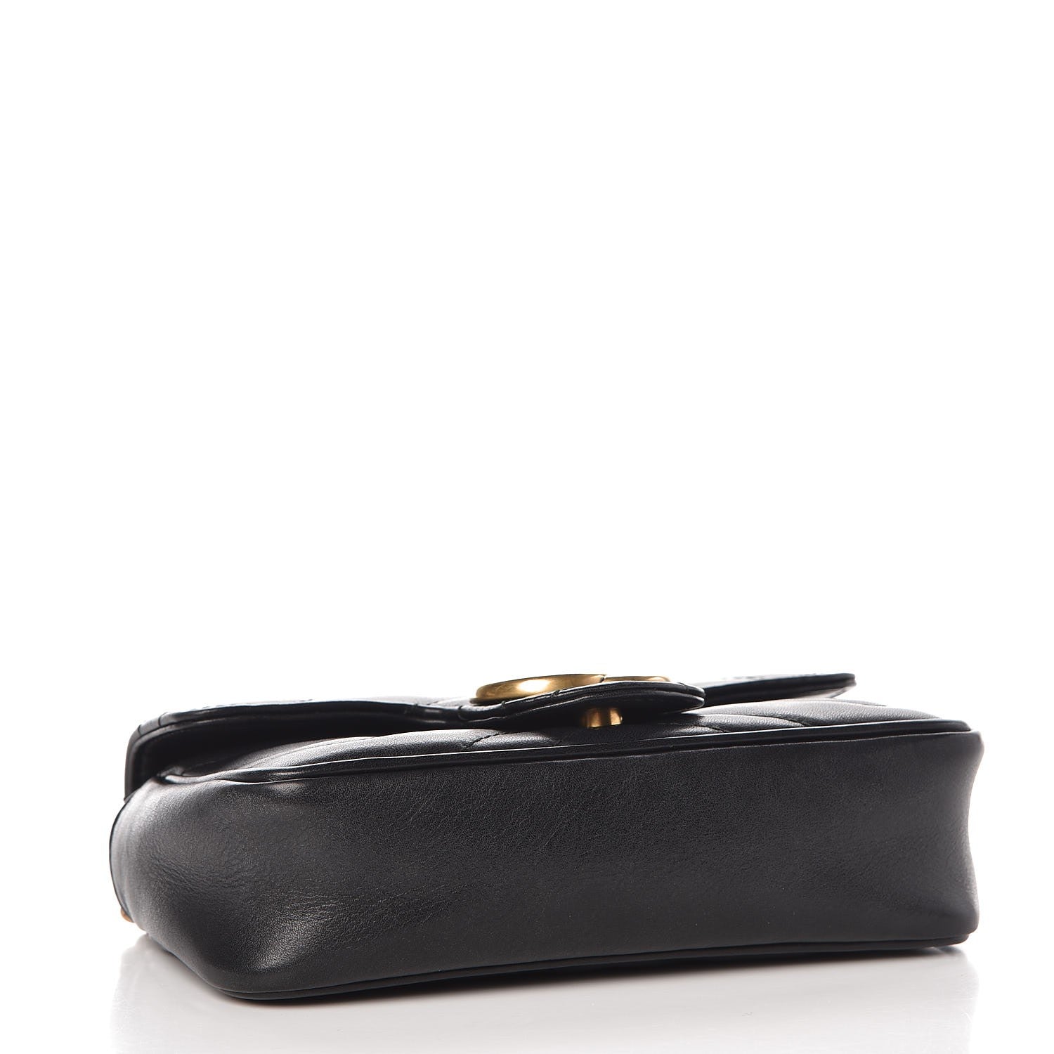 Gucci Calfskin Matelasse Super Mini GG Marmont Shoulder Bag Black 6 of 10