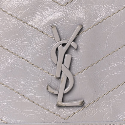 Saint Laurent Crinkled Calfskin Matelasse Monogram Niki Chain Wallet Granite 7 of 12