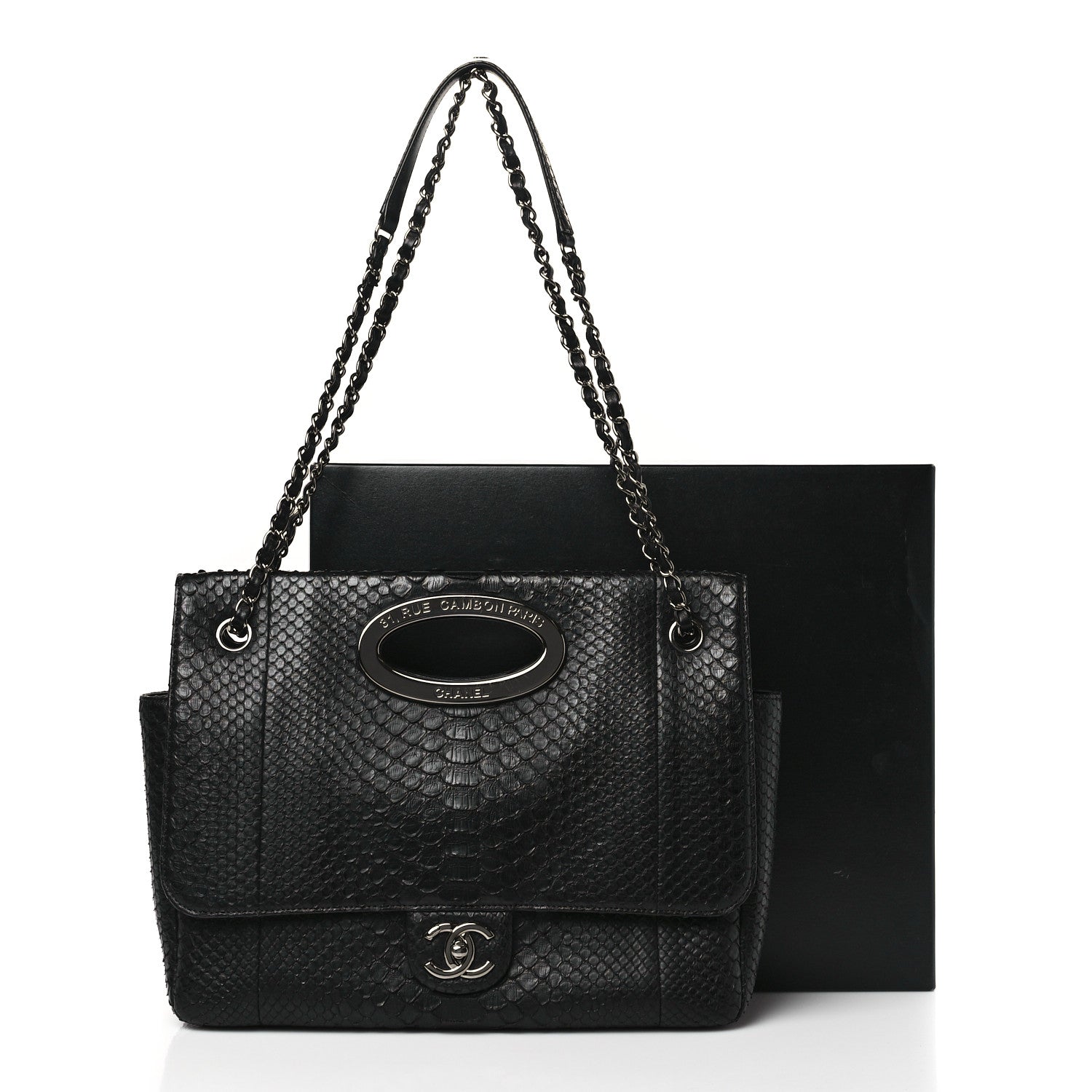 Chanel Snakeskin 31 Rue Cambon Maxi Flap Black 10 of 10