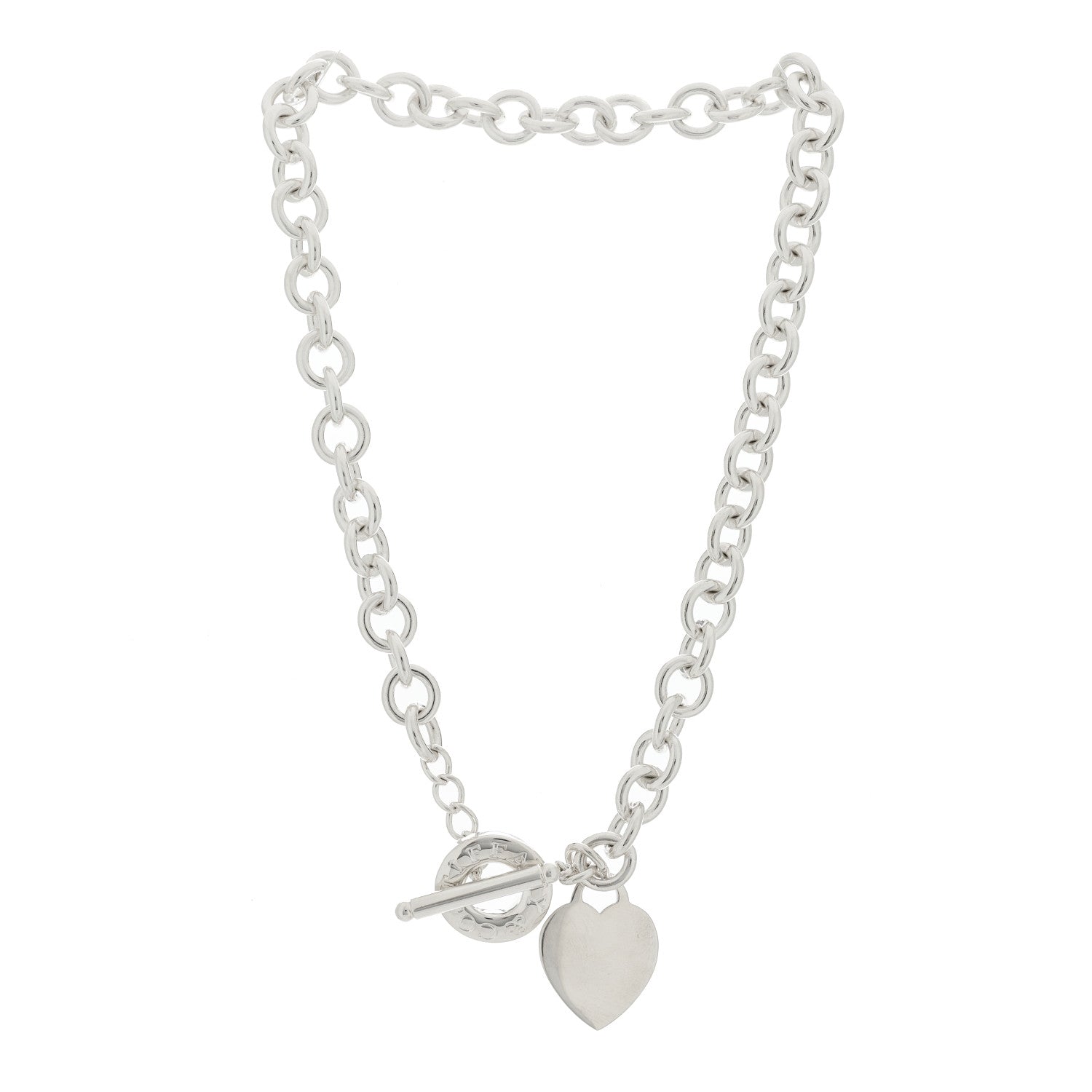 Tiffany Sterling Silver Heart Tag Toggle Necklace 3 of 4