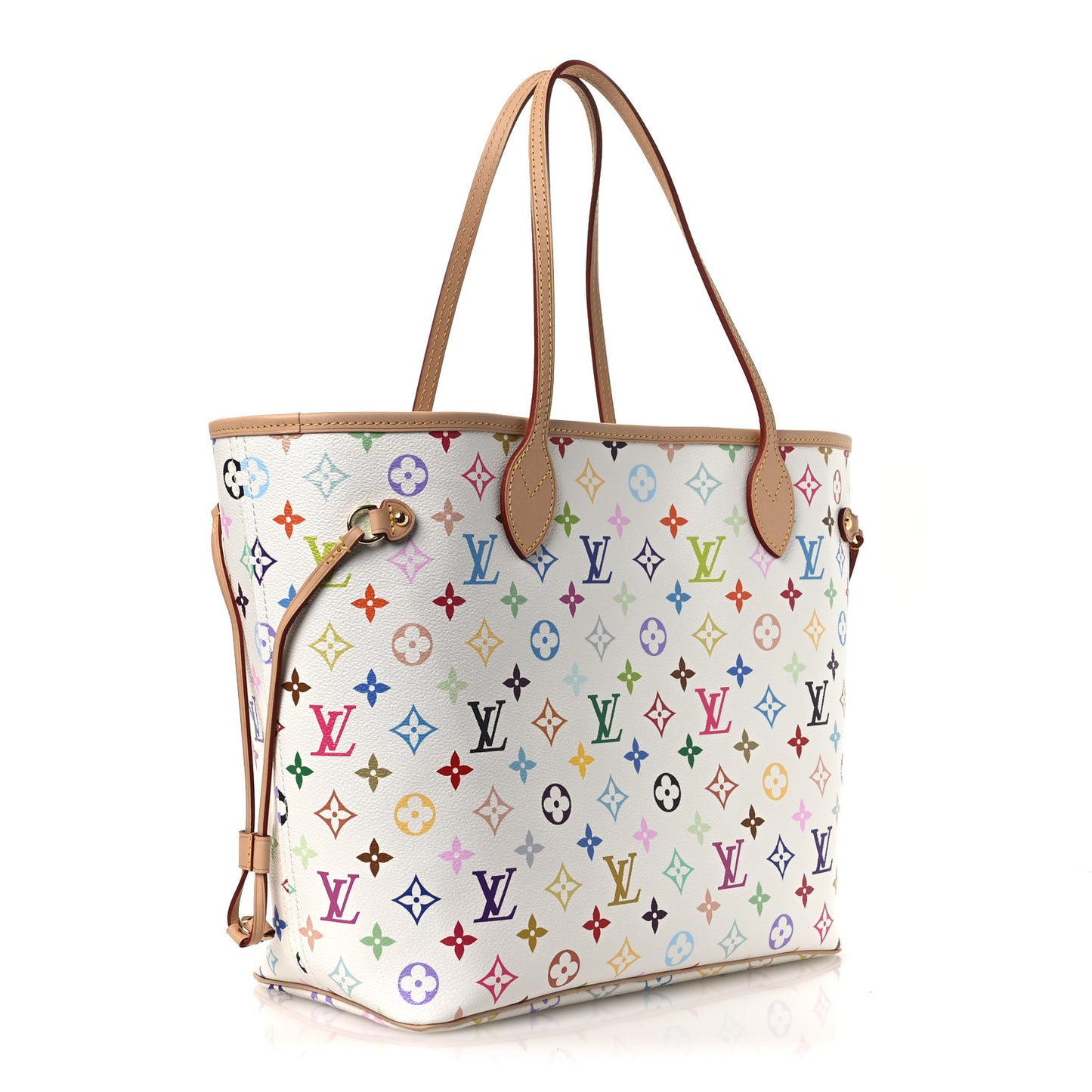 LV X TM Monogram Multicolor Neverfull MM White