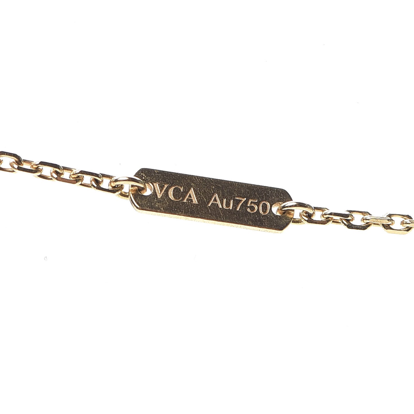 18K Yellow Gold Carnelian Vintage Alhambra Pendant Necklace