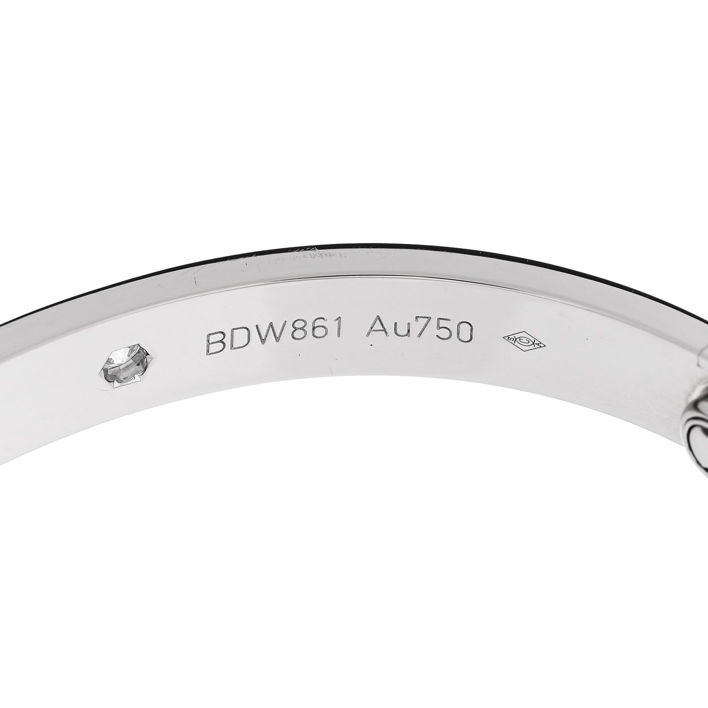 18K White Gold 4 Diamond LOVE Bracelet 17