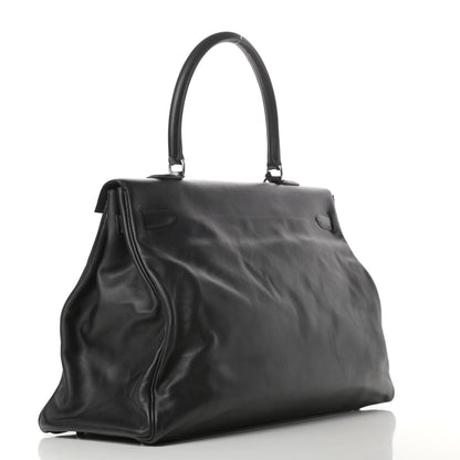 Hermes Veau Sikkim Kelly Relax 50 Black 3 of 19