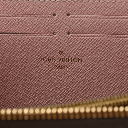 Louis Vuitton Damier Ebene Clemence Wallet Rose Ballerine 6 of 11