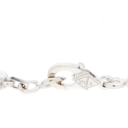 Van Cleef & Arpels 18K White Gold Mother of Pearl 5 Motifs Vintage Alhambra Bracelet 5 of 7