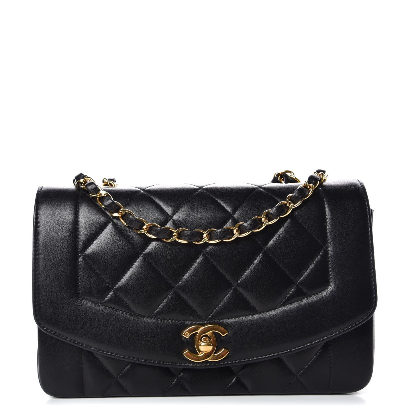 Lambskin Quilted Small Single Flap Black