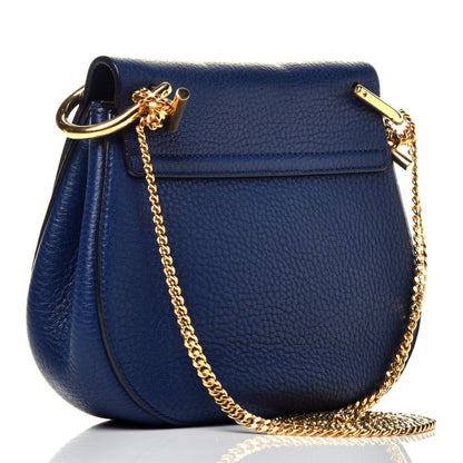 Chloe Grained Lambskin Mini Drew Shoulder Bag Royal Navy 3 of 9