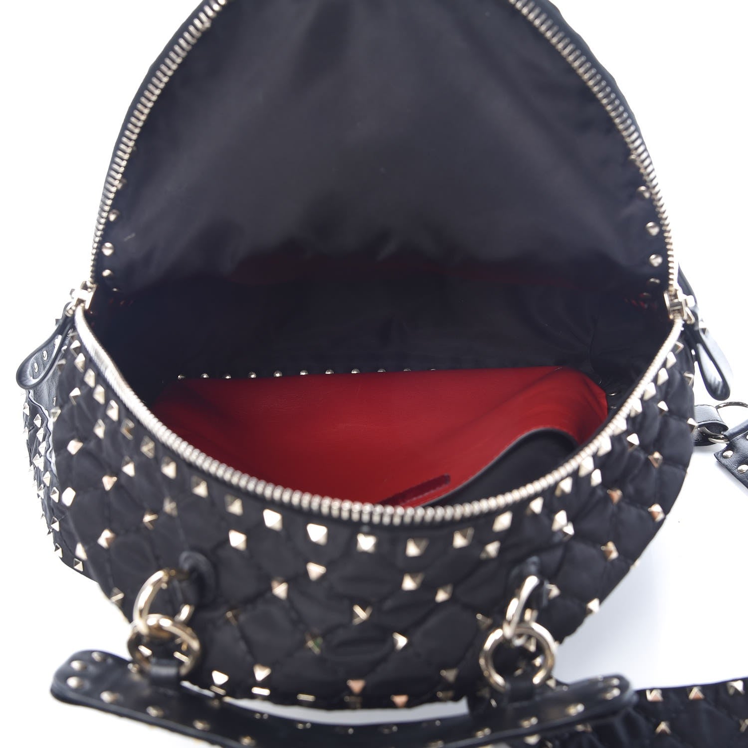 Valentino Garavani Nylon Quilted Rockstud Spike Backpack Black 5 of 6