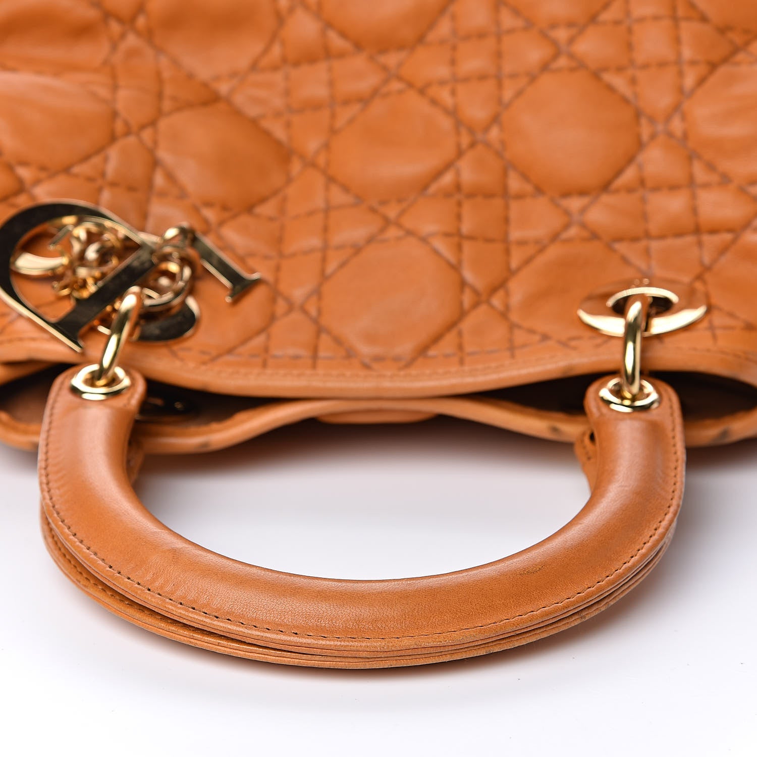 Christian Dior Lambskin Cannage Large Soft Lady Dior Shopping Tote Orange 15 of 16