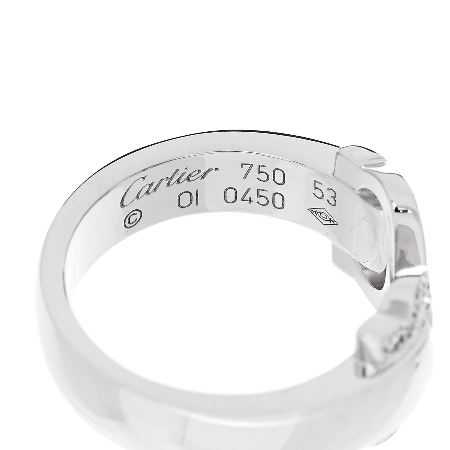 Cartier 18K White Gold Diamond C De Cartier Ring 53 6.5 4 of 4