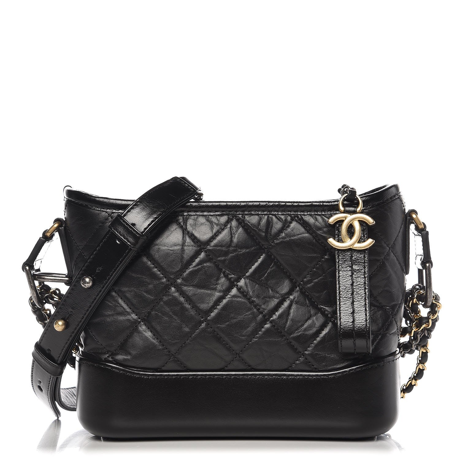 Chanel Aged Calfskin Quilted Small Gabrielle Hobo Black 1 of 9