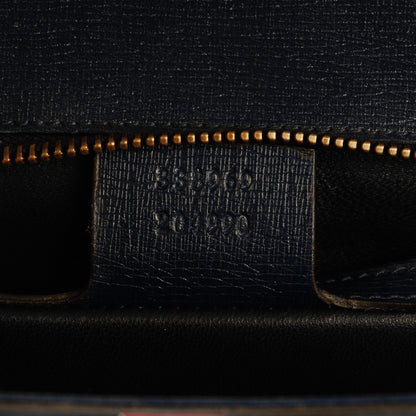 Gucci Textured Calfskin Heartbeat Print Clutch Blue 7 of 7