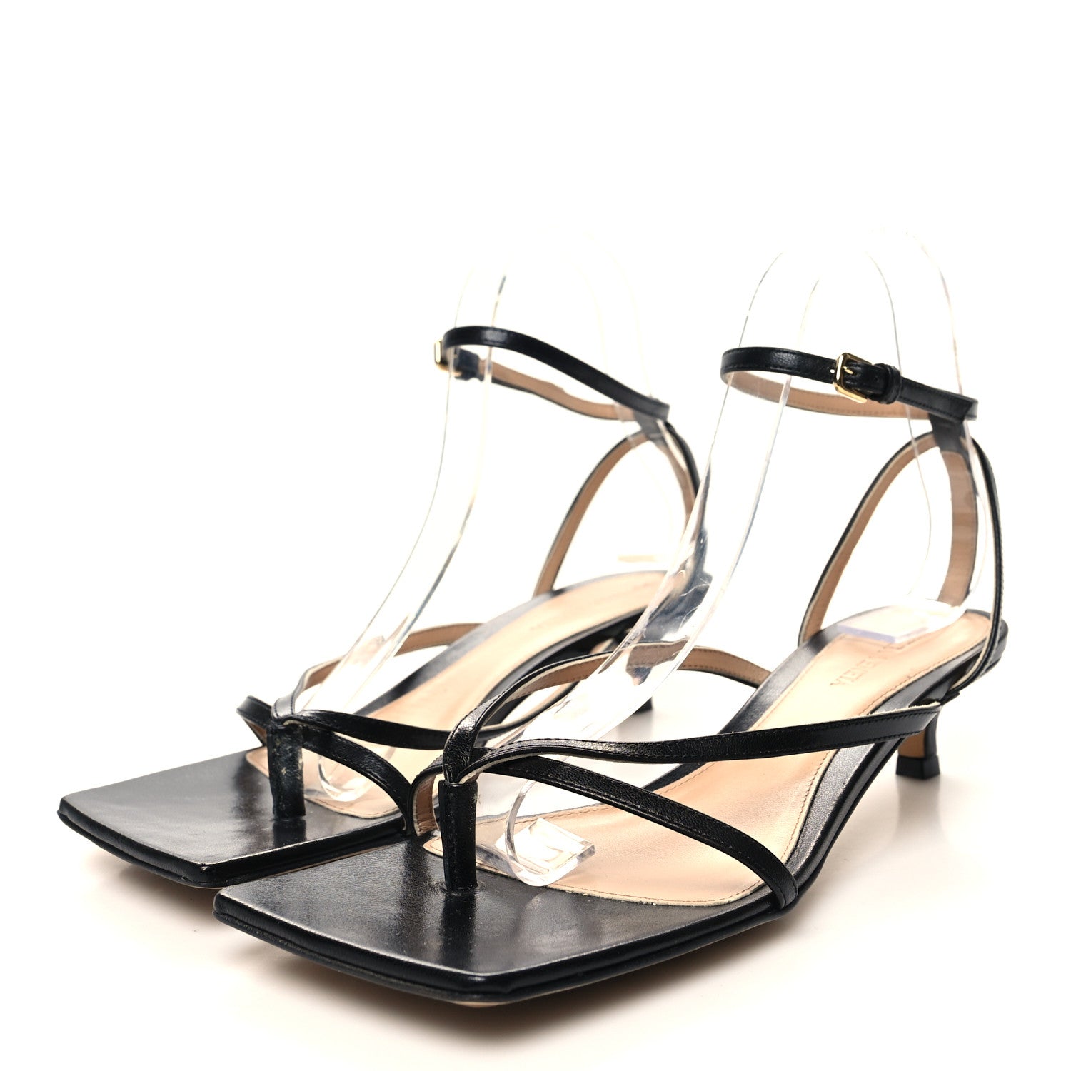 Bottega Veneta Lambskin Stretch Multi Strap 40mm Sandals 37 Black 3 of 8