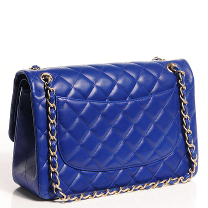 Chanel Lambskin Quilted Jumbo Double Flap Dark Blue 3 of 9