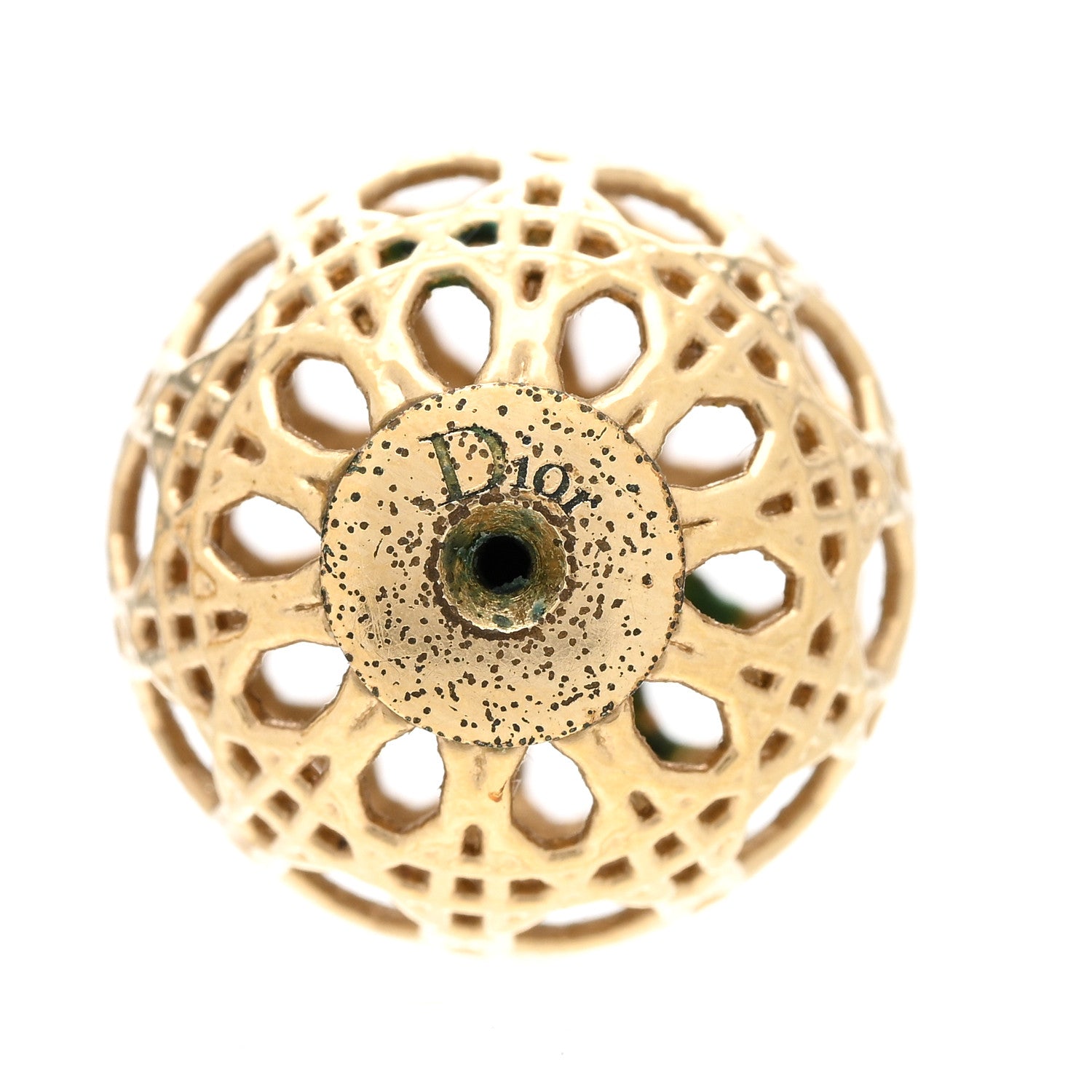 Christian Dior Cannage Mise En Dior Tribal Earrings Gold 4 of 6