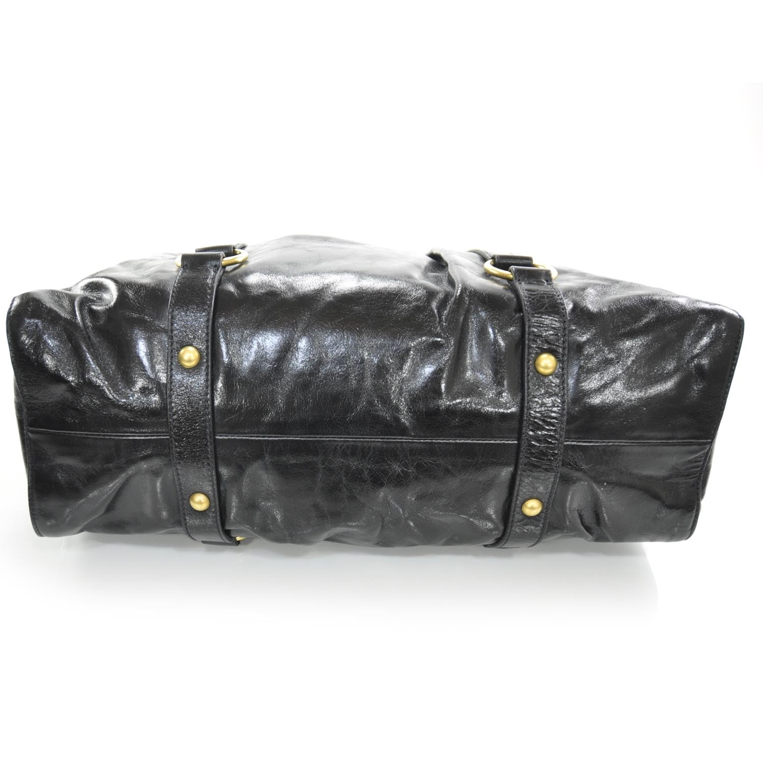 Miu Miu Leather Vitello Lux Gathered Tote Black 4 of 8