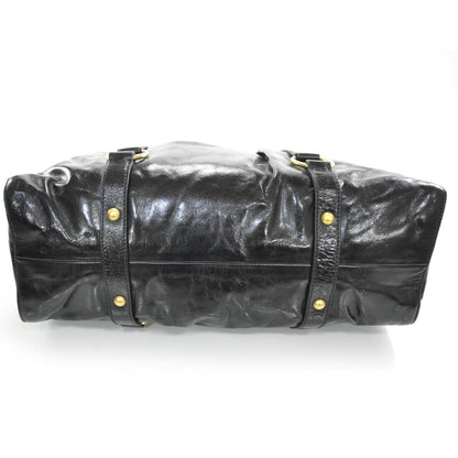 Miu Miu Leather Vitello Lux Gathered Tote Black 4 of 8