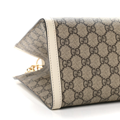 Gucci GG Supreme Monogram Medium Padlock Tote White 8 of 9