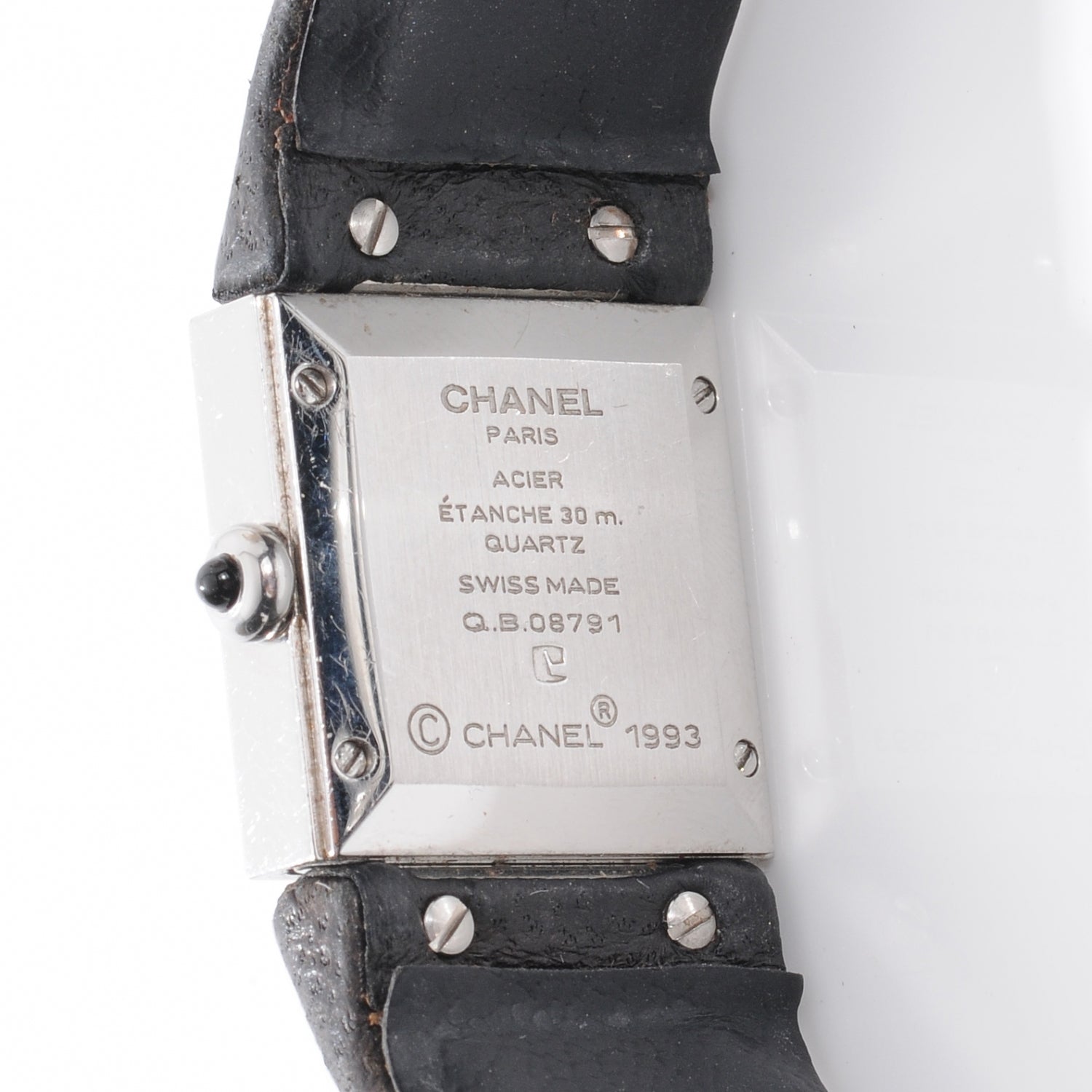 Chanel Stainless Steel Calfskin 19mm Quilted Matelasse Quartz Watch Black 7 of 8