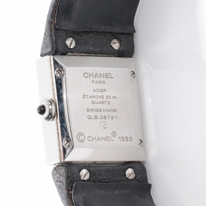 Chanel Stainless Steel Calfskin 19mm Quilted Matelasse Quartz Watch Black 7 of 8