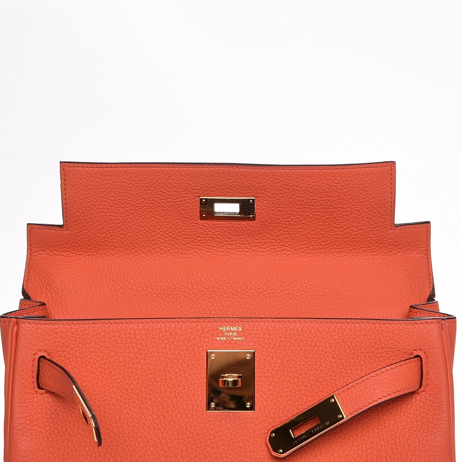 Hermes Togo Kelly Retourne 28 Orange Poppy 17 of 31