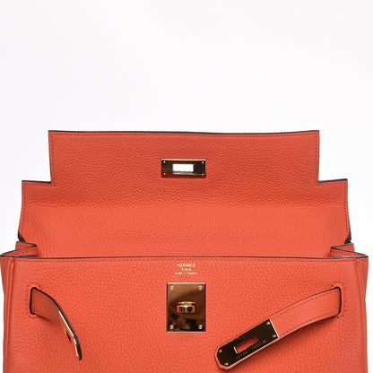 Hermes Togo Kelly Retourne 28 Orange Poppy 17 of 31