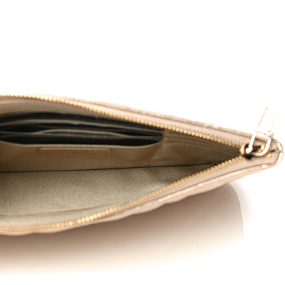 Chanel Metallic Lambskin Quilted Cosmetic Case Gold 4 of 11