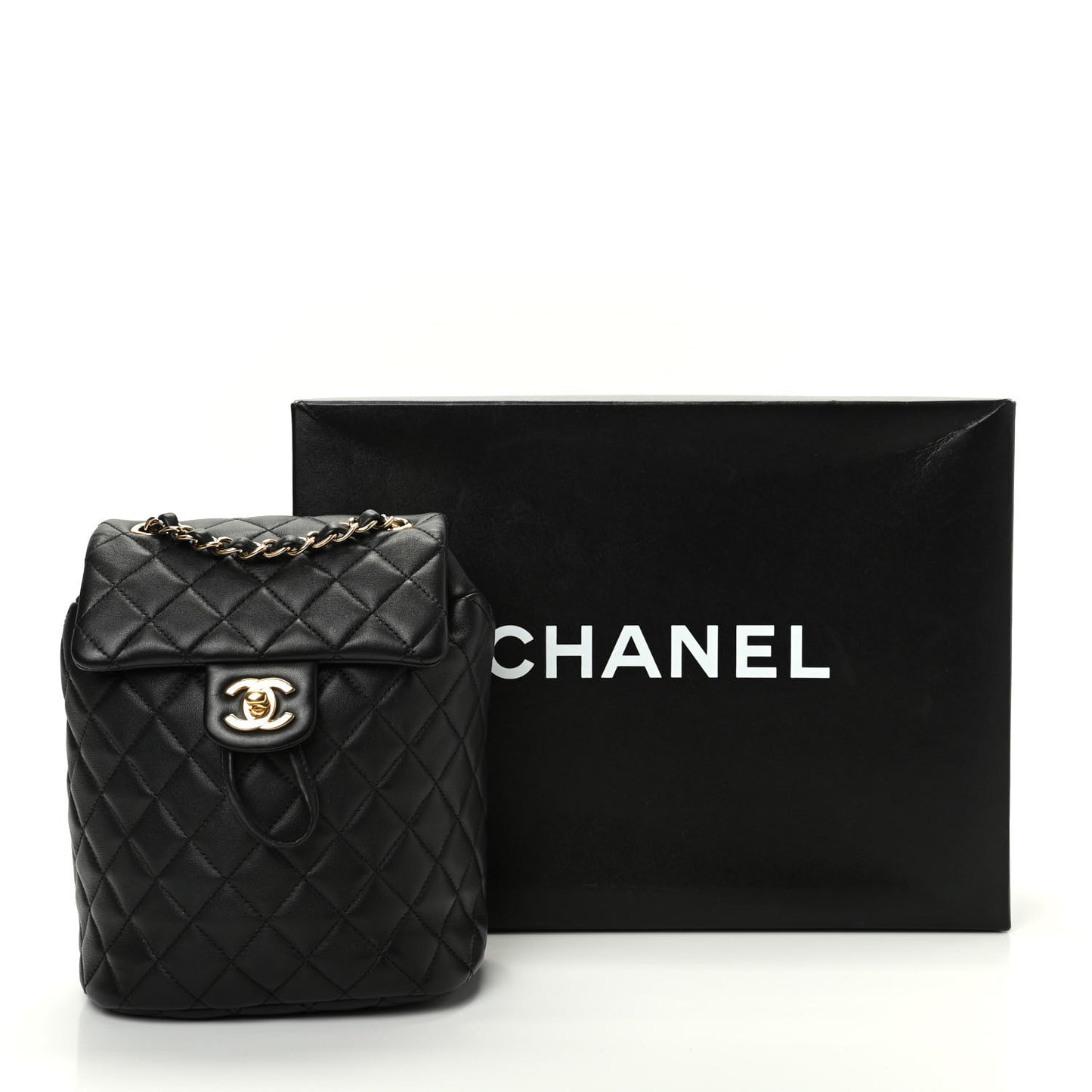 Calfskin Quilted Mini Urban Spirit Backpack Black
