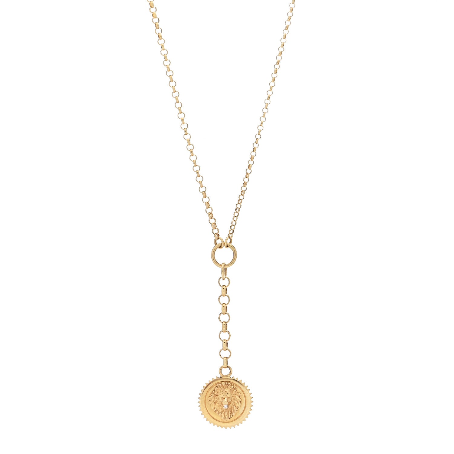 Foundrae 18K Yellow Gold Diamond Small Strength Mixed Belcher Chain Necklace 1 of 6