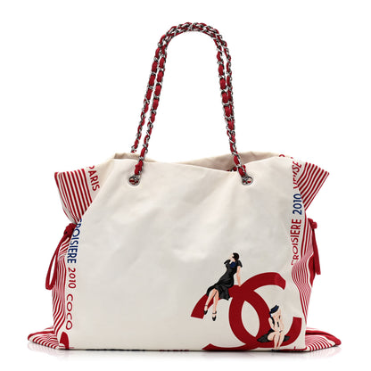 Chanel Canvas CC Paris Venice Bon Bon Tote White 1 of 10