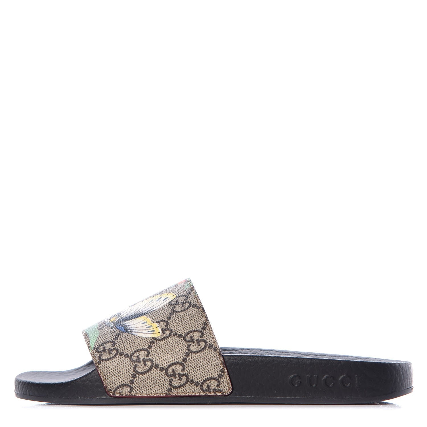 Gucci GG Supreme Monogram Tian Womens Slide Sandals 35 Beige Multicolor 1 of 7