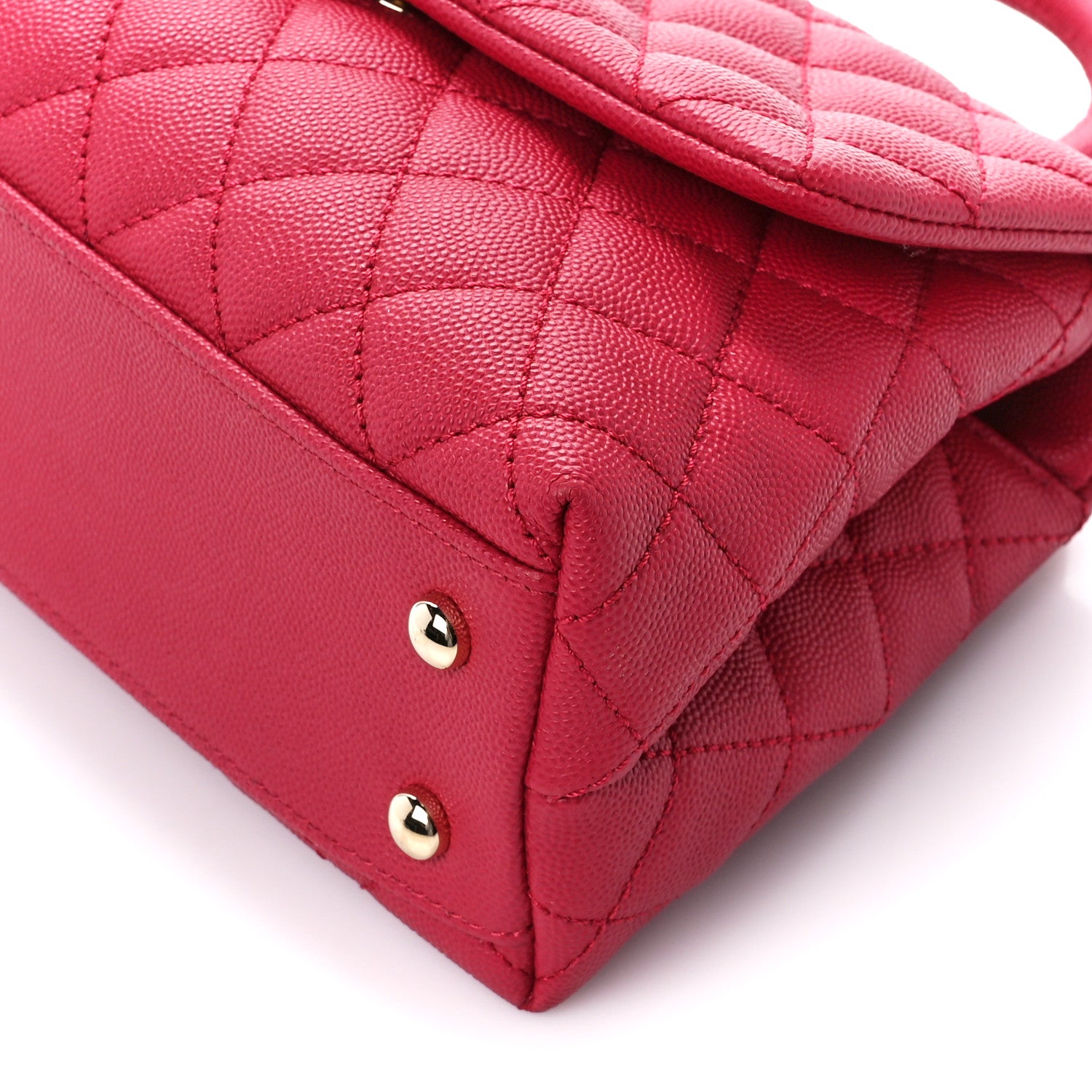 Chanel Caviar Quilted Mini Coco Handle Flap Dark Pink 11 of 11