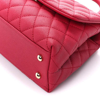 Chanel Caviar Quilted Mini Coco Handle Flap Dark Pink 11 of 11