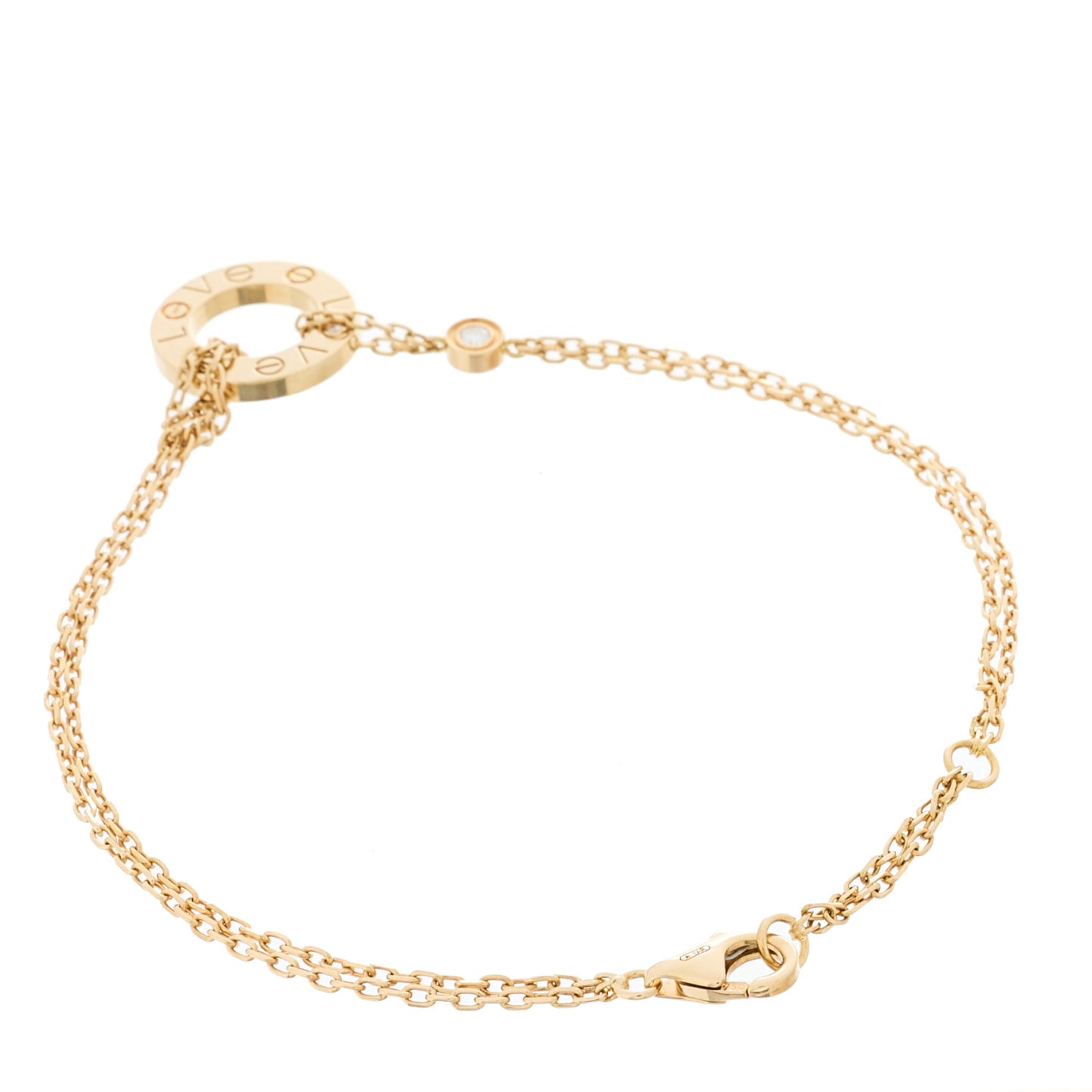 18K Yellow Gold Diamond LOVE Bracelet