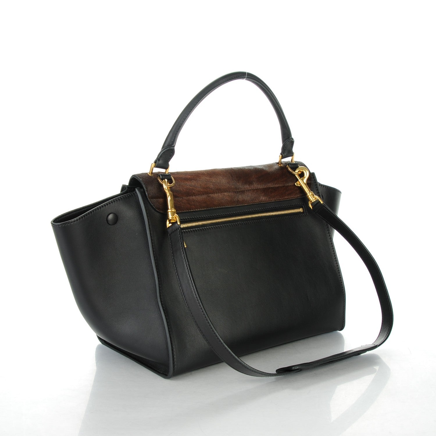 Celine Shaded Pony Hair Calfskin Medium Trapeze Brown 3 of 7