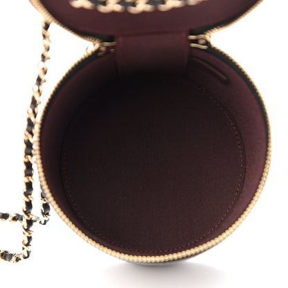Chanel Lambskin Quilted Round Small Vanity Case With Chain Black 5 of 12