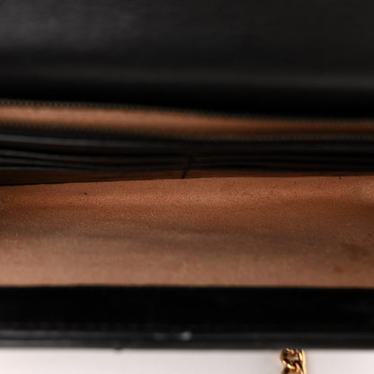 Gucci Calfskin Matelasse Mini GG Marmont Chain Wallet Black 5 of 10