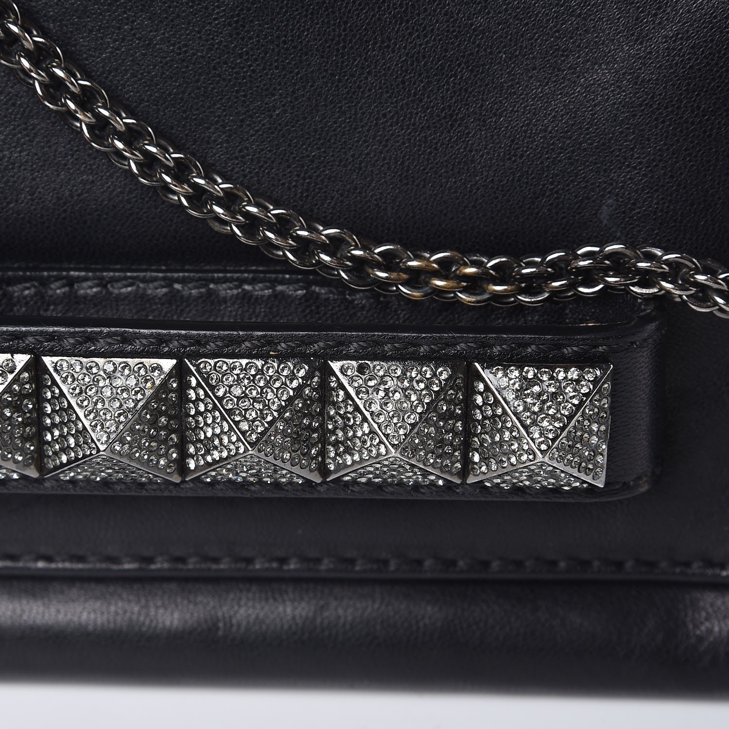 Valentino Garavani Nappa Crystal Encrusted Studs Va Va Voom Shoulder Bag Black 9 of 11