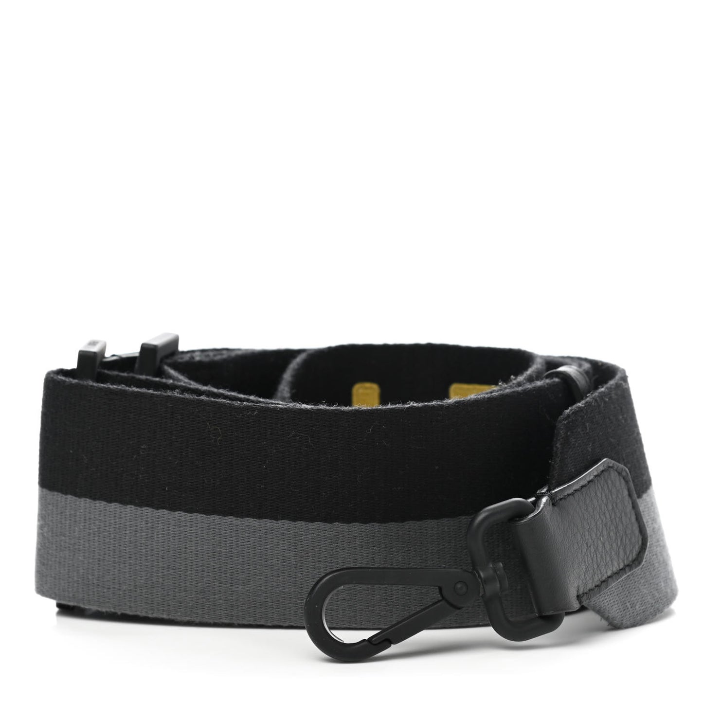 Canvas Calfskin Logo Strap Black Grey Yellow