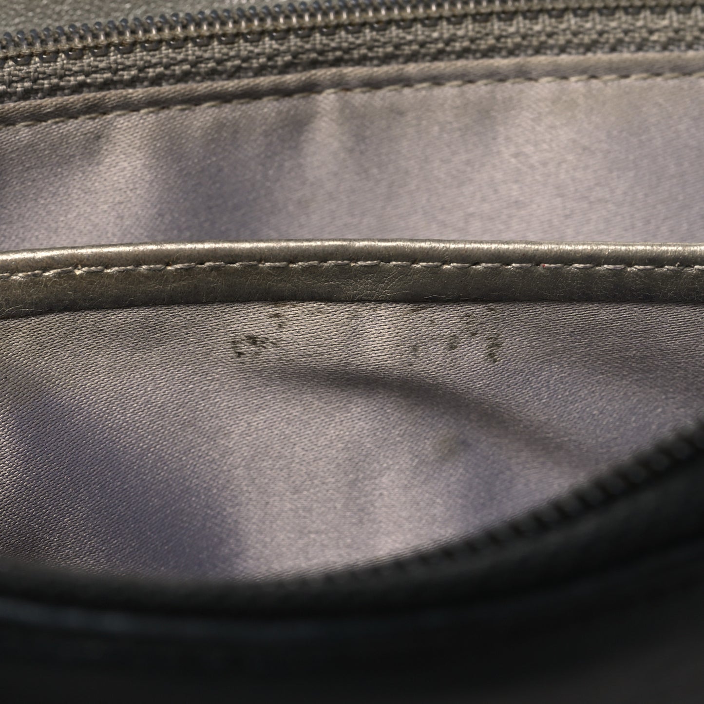 Lambskin Camellia Embossed Large Zip Around Gusset Wallet Black