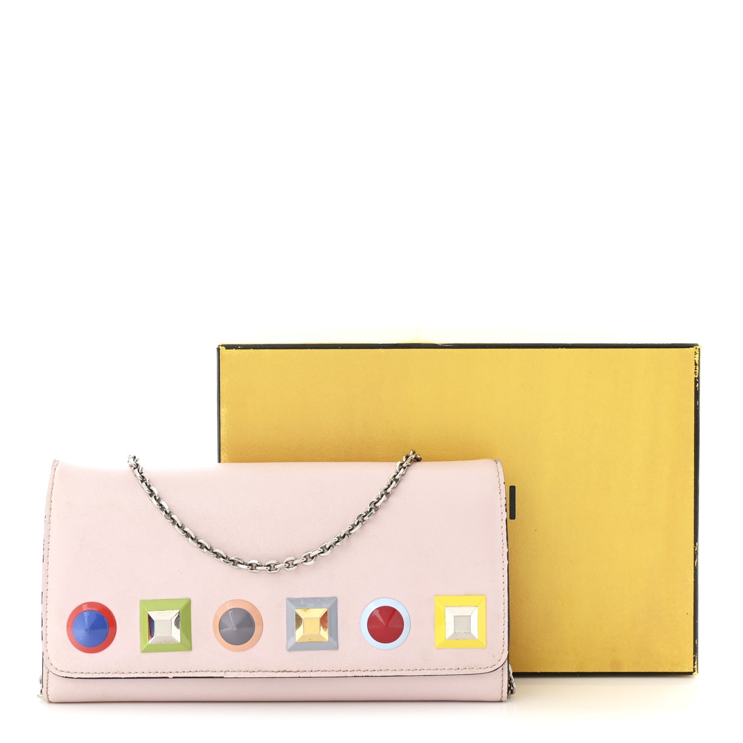 Vitello Liberty Studded Continental Wallet On Chain Peonia Multicolor