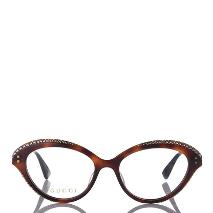 Gucci Crystal Cat Eye Glasses GG0215O Havana 2 of 8