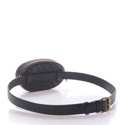 Gucci Azalea Calfskin Matelasse Diagonal Torchon GG Marmont Belt Bag 95 38 Black Romantic Cerise 3 of 10