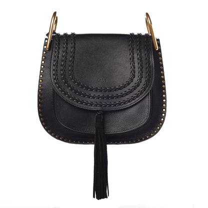 Chloe Calfskin Braided Medium Hudson Shoulder Bag Black 1 of 7