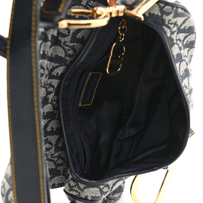 Christian Dior Monogram Saddle Bag Blue 5 of 9
