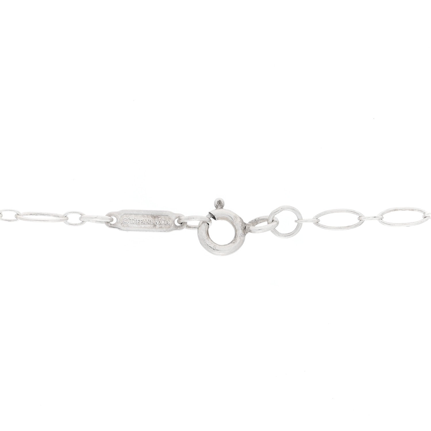 Tiffany Sterling Silver Enamel Beaded Heart Key Pendant Necklace Blue 4 of 5